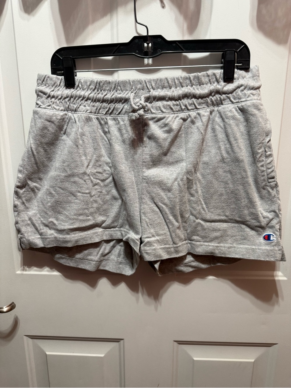Champion Women's Gray Terry Shorts with Elastic Waist and Pockets Size L